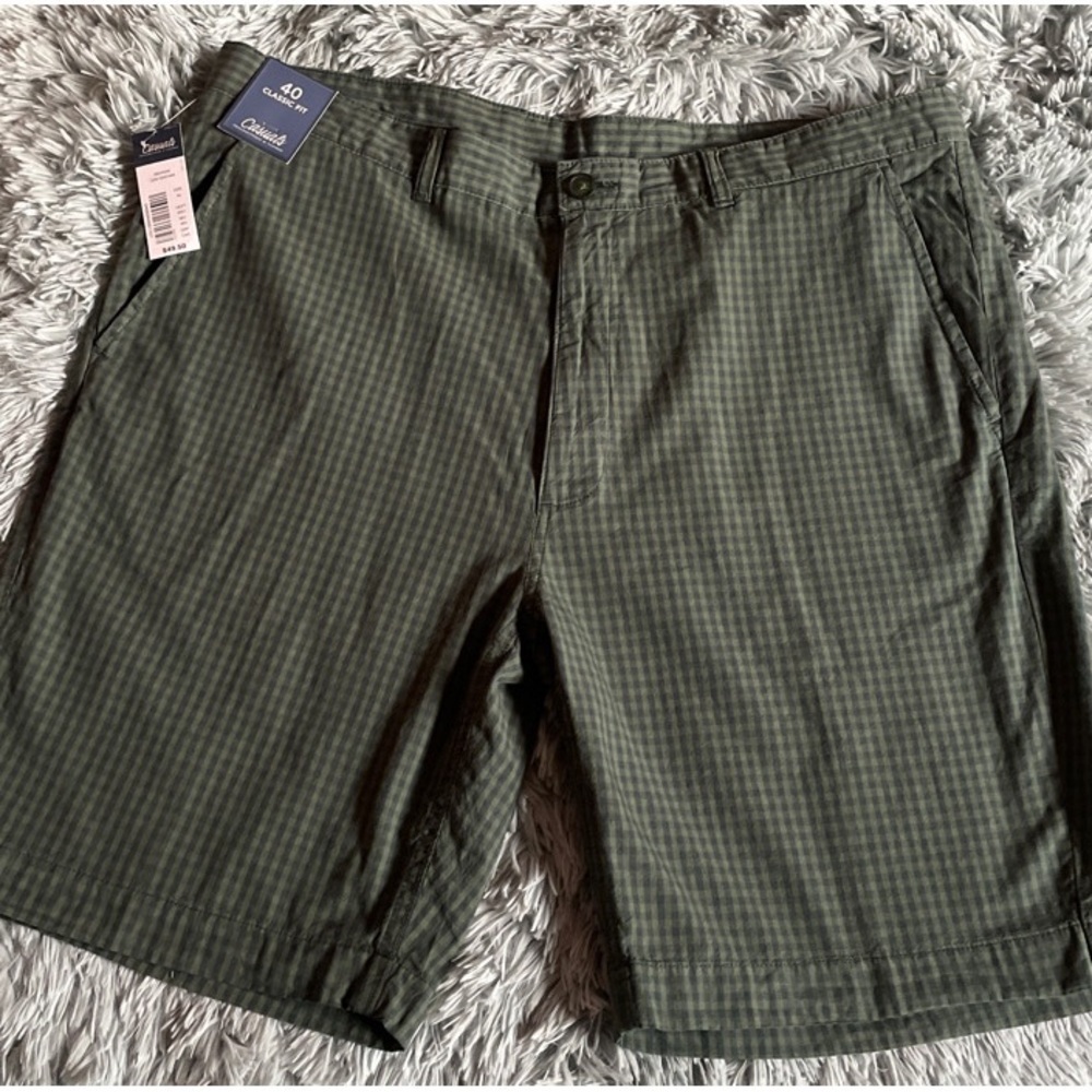 Green Gingham Shorts